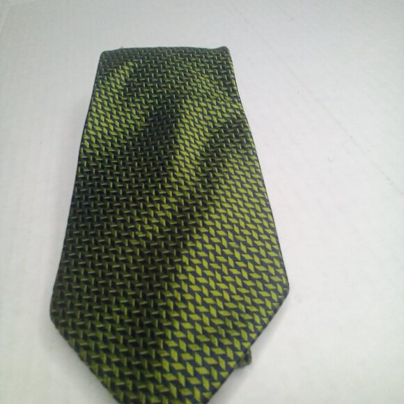 John Hill Executive Collection Men Tie Necktie Silk Green Black - Picture 5 of 7